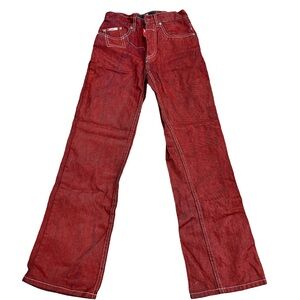 Ecko Red Y2K Low Rise Red Straight Leg Jeans